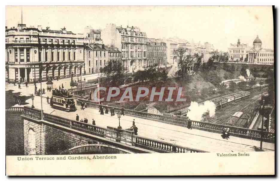 CPA Union Terrace and gardens Aberdeen Train