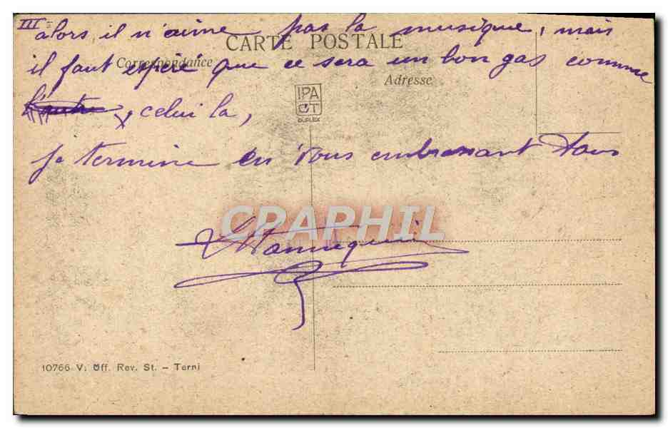 CPA Brousse Masquee Verto — Verso