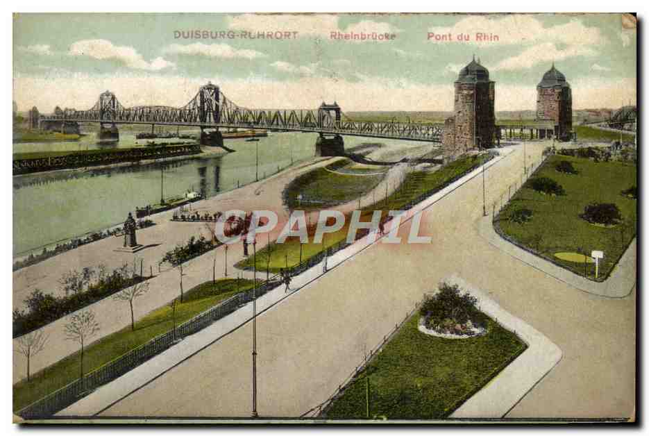 CPA Duisburg Ruhrort Rhelnbrucke Pont Du Rhin
