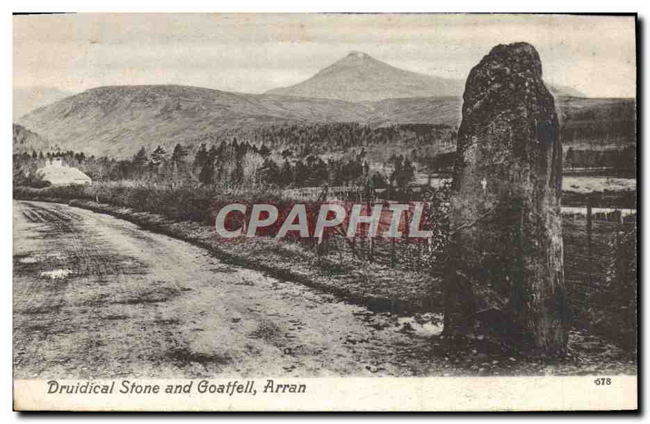 CPA Druidical Stone And Goatfell Arran Druide