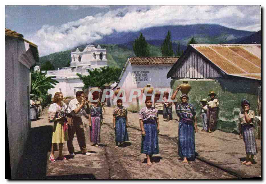 CPA Pan American World Airways Guatemala Women Folklore