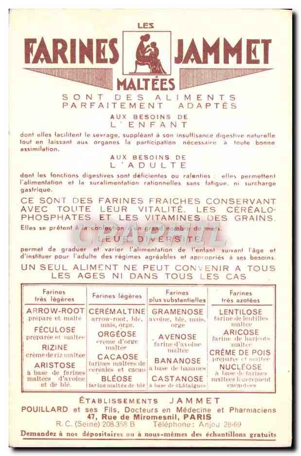 Les Vieilles Provinces de France — L'Auvergne — Édité par les Farines Jammet — Reverso