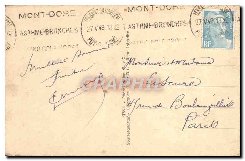 Les Auvergnats chez eux. — Une noce en Auvergne — Goutheferangeas, Mont-Dore — Achterkant