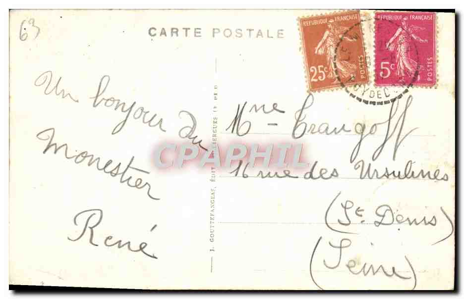 Auvergne — femme en costume du Pays — G. D'O 1245 — Verso