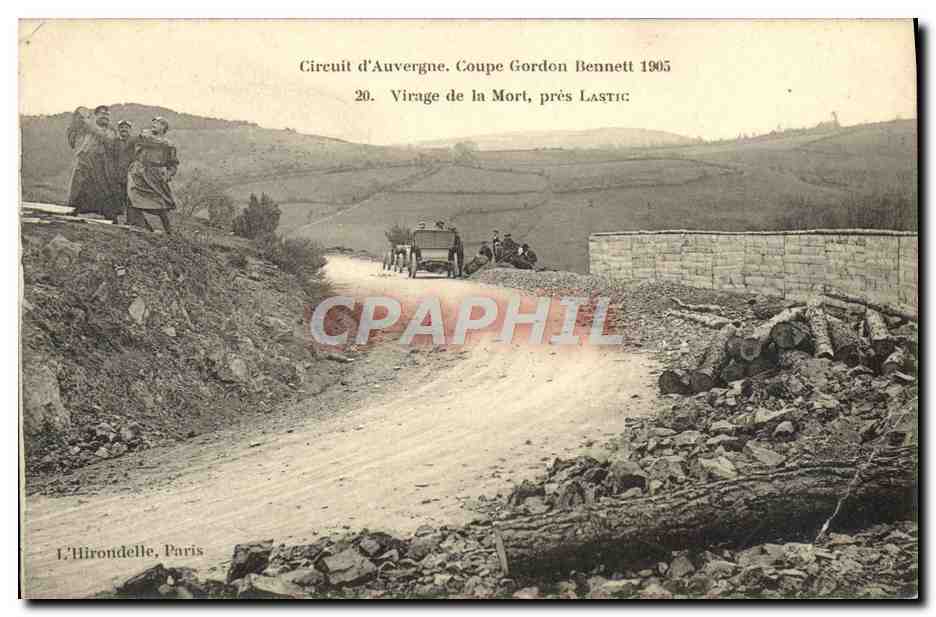 CPA Circuit d'Auvergne Coupe Gordon Bennett 1905 Virage De La Mort Pres Lastic