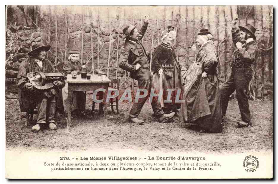 La Bourrée d'Auvergne — Scènes Villageoises n°276 — Éditeur Le DUT