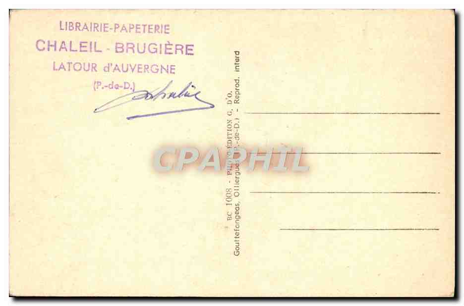 La Bourrée d'Auvergne — scène de danse — éditée par Chaleil-Brugière, Latour-d'Auvergne — Achterkant