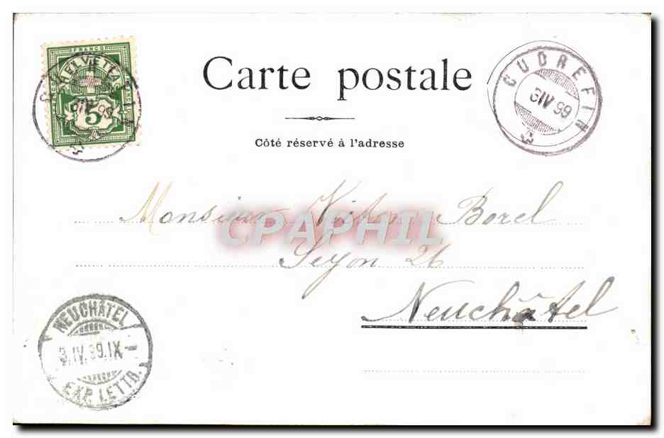 Cudrefin, Montet, Vallamand, Constantine — Office de Photographie Attinger, Neuchâtel — n°24 — Verso