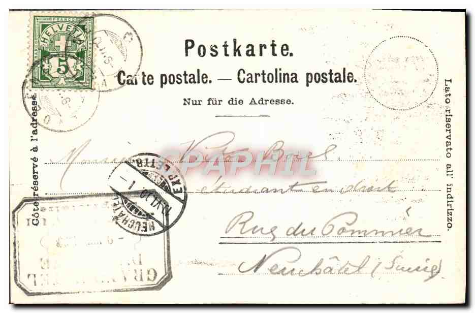 CPA Arolla Le Mont Collon et le Pigne d'Arolla — Rückseite