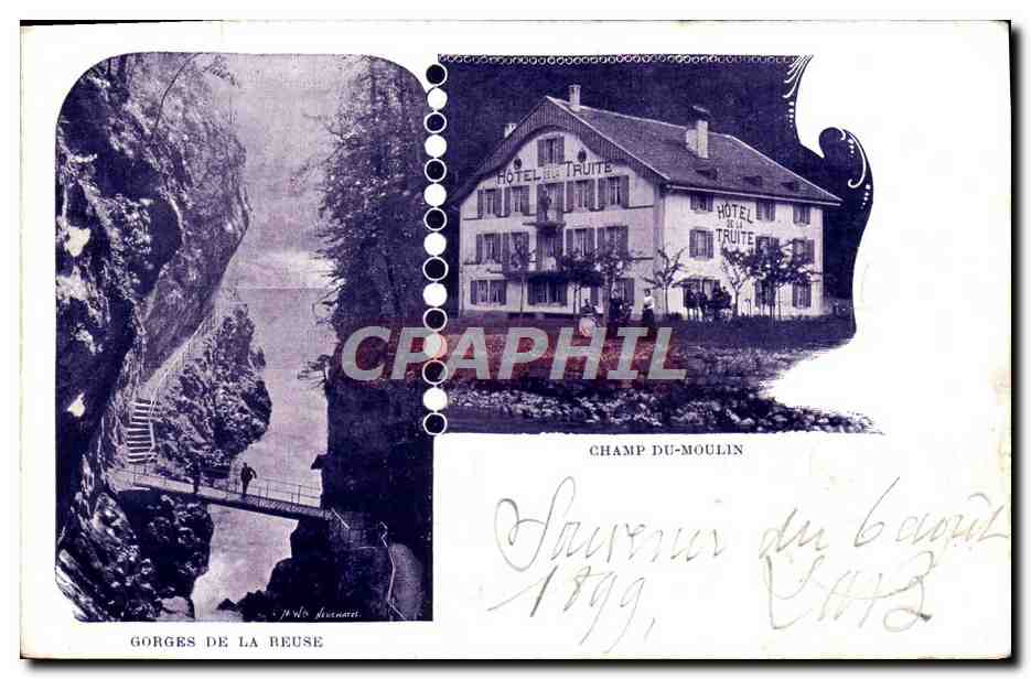 CPA Champ Du Moulin Gorges de la Reuse Hotel de la Truite