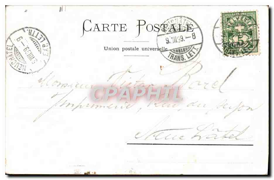 CPA Le Champ Du Moulin Et Le Creux Du Van Carte 1899 — Rückseite