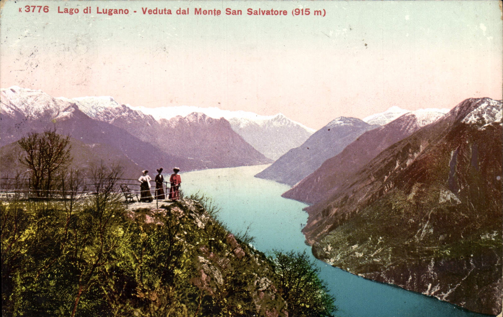 CPA Lago di Lugano Veduta dal Monte San Salvatore