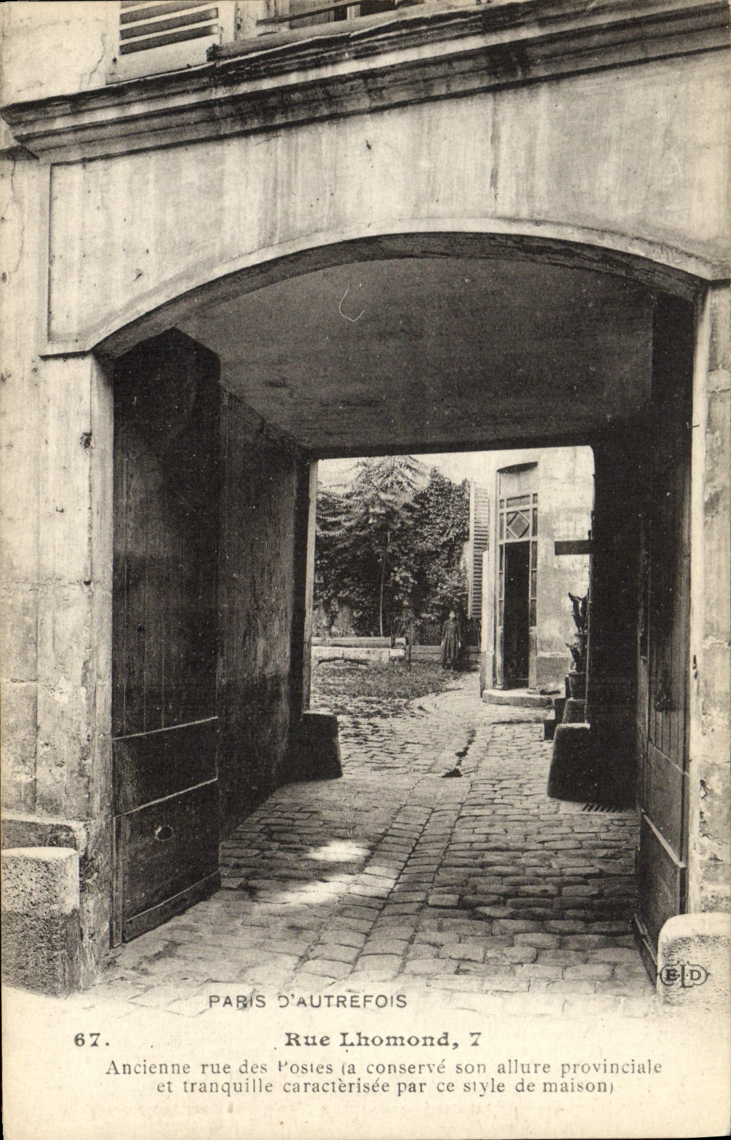 Rue Lhomond, 7 — Ancienne rue des Postes — E. Le Doley, imp.édit. 127, hout. de Sébastopol, Paris