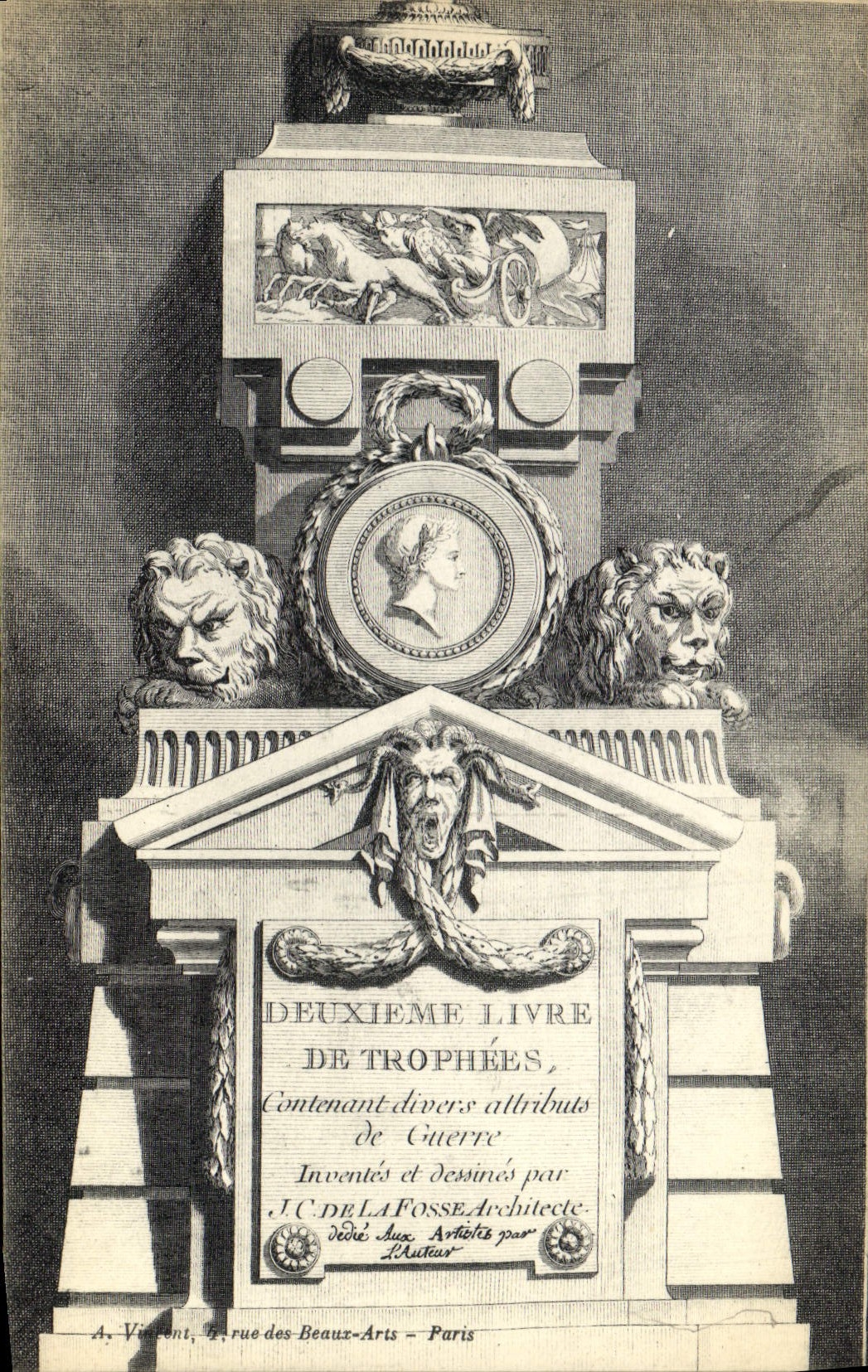 CPA Fantaisie Decor antique Lion