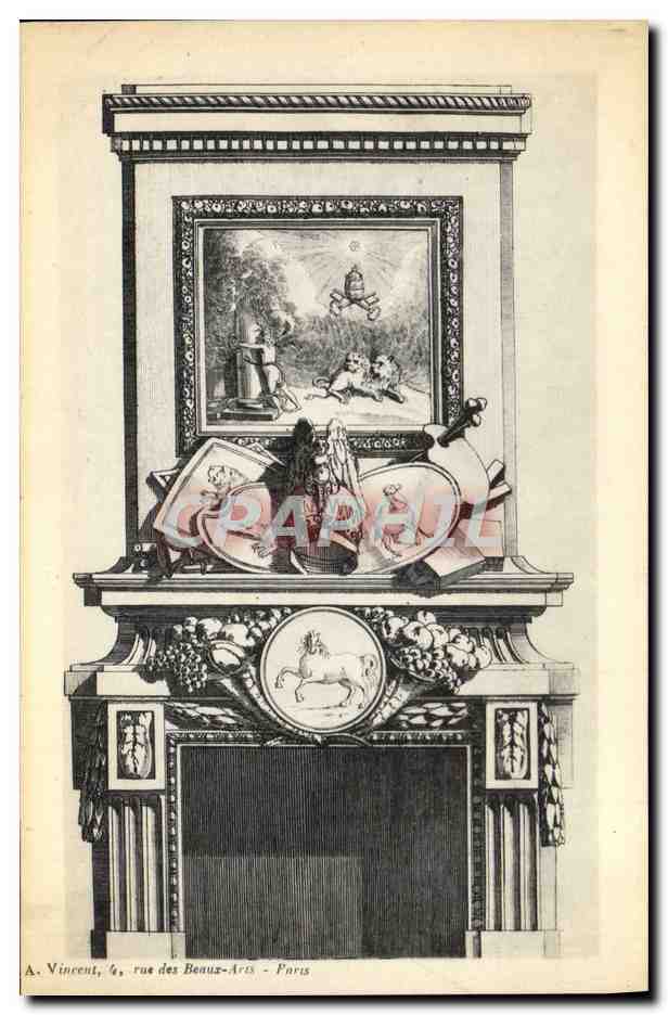 CPA Fantaisie Decor antique Chameau Crocodile Lion