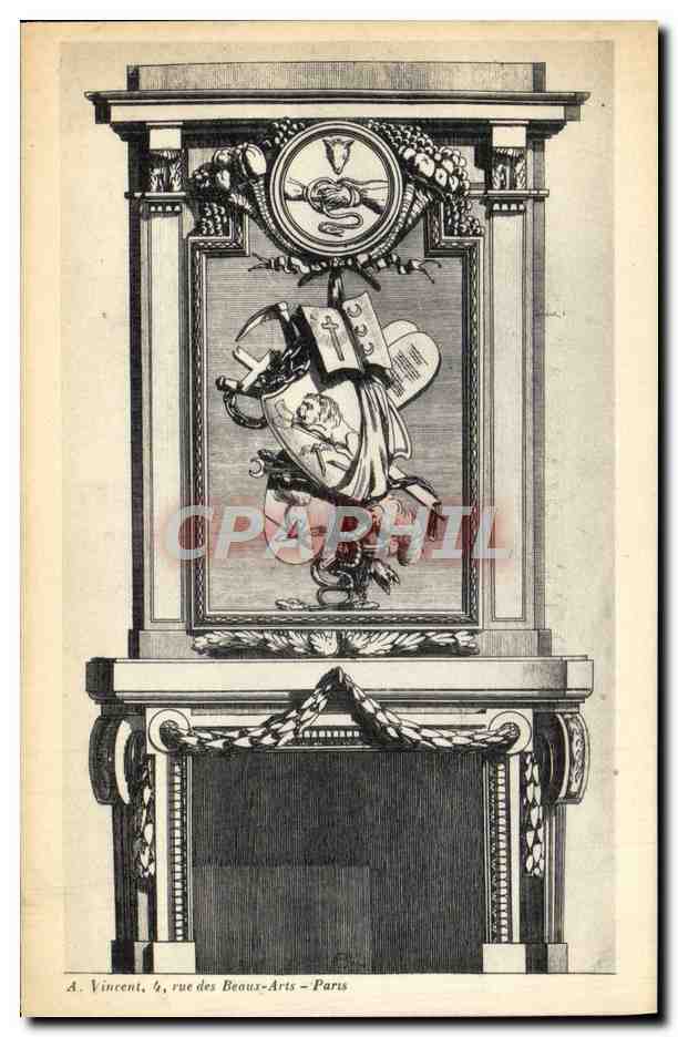 CPA Fantaisie Decor antique Lion
