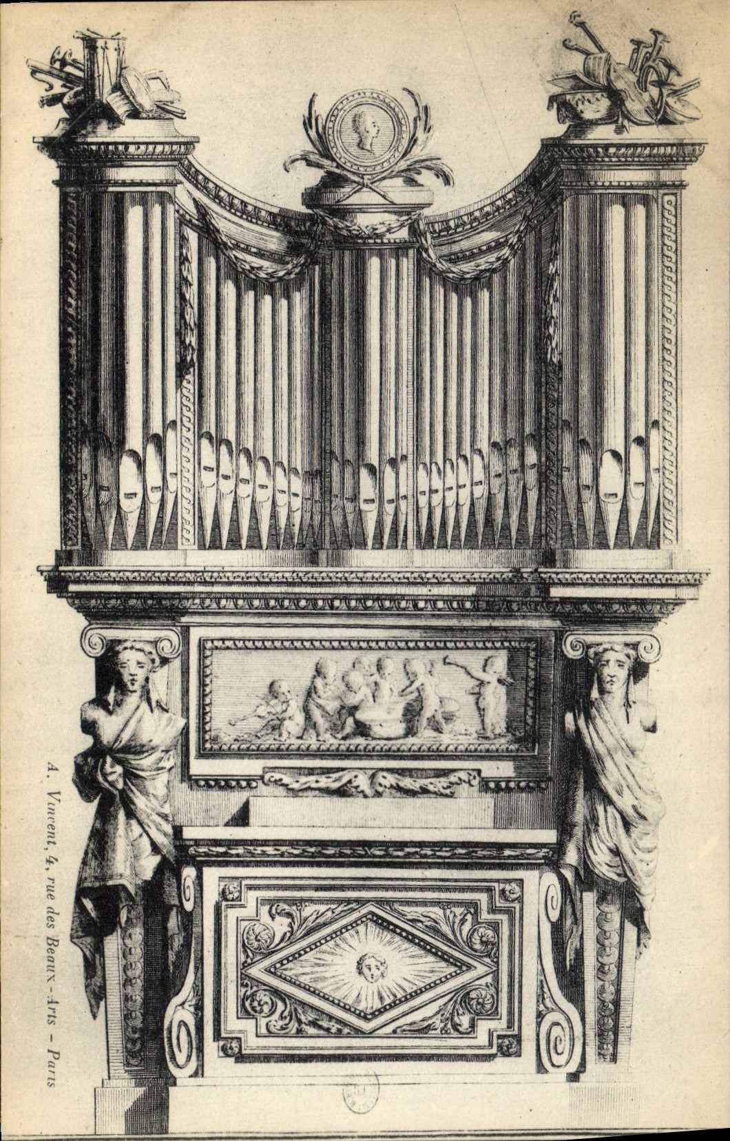 CPA Fantaisie Decor antique Orgue