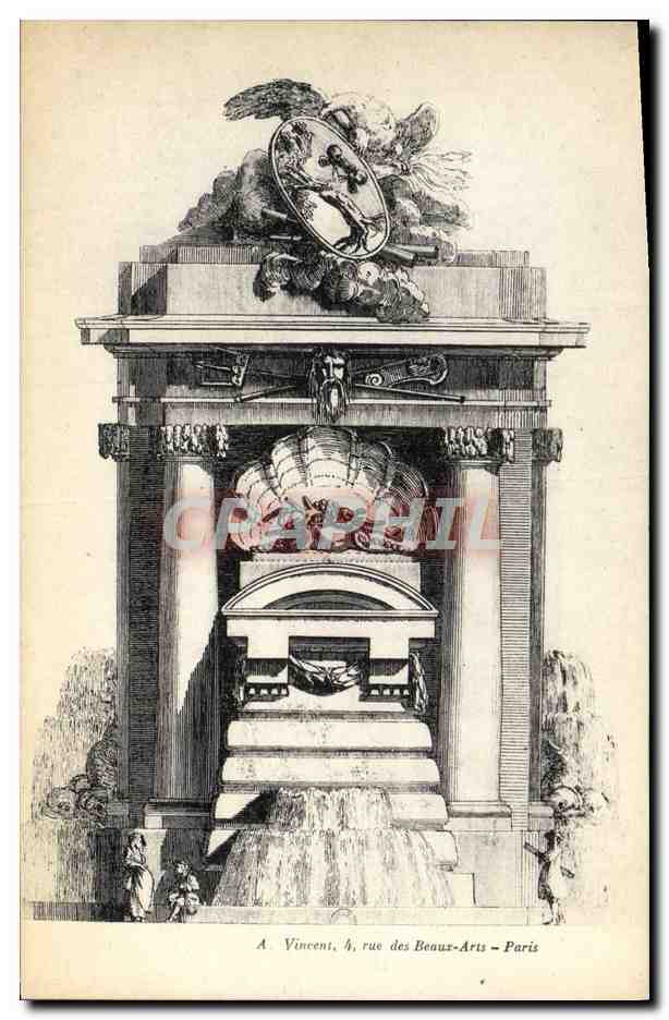 Fontaine monumentale — dessin architectural — A. Vincent, 4, rue des Beaux-Arts - Paris