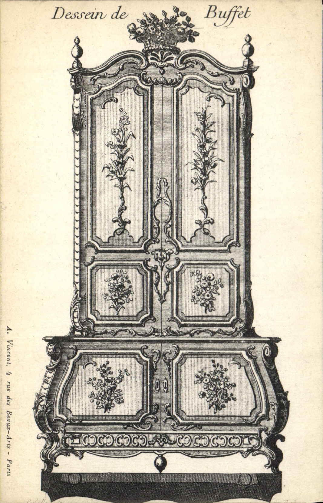 CPA Fantaisie Decor antique Dessin de buffet
