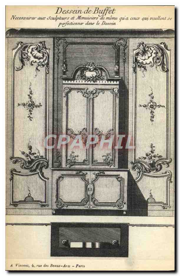 Dessin de Buffet — Nécessaires aux Sculpteurs et Menuisiers — A. Vincent, 4, rue des Beaux-Arts - Paris