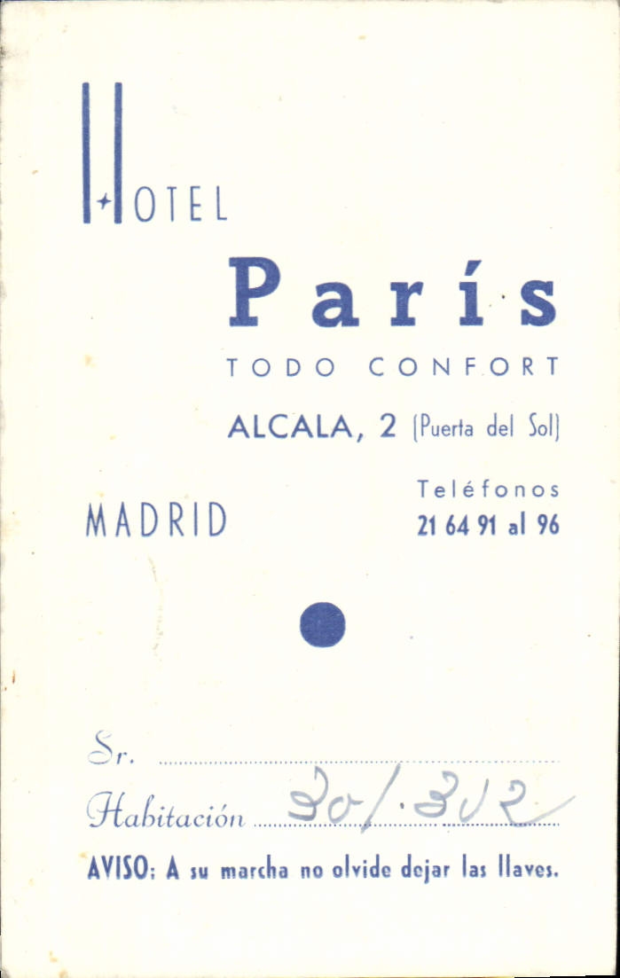 Fiche Hotel Madrid Paris Hotel Alcala