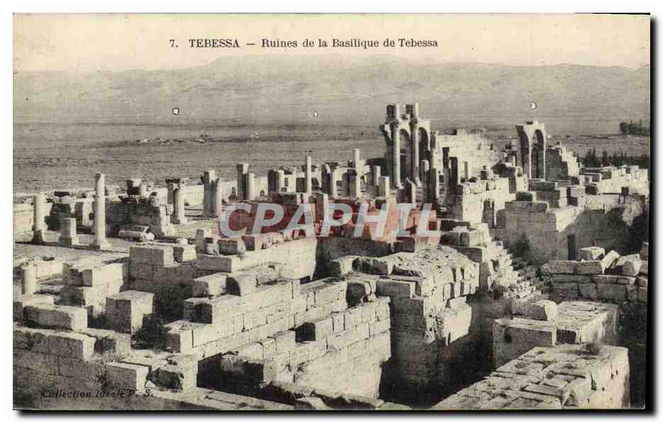 CPA Tebessa Ruines de la Basilique de Tebessa