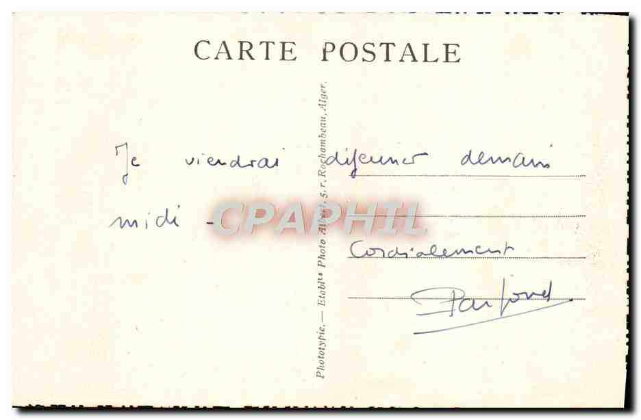 CPA Tindja Marabout de L'Oued Tindja — Verso