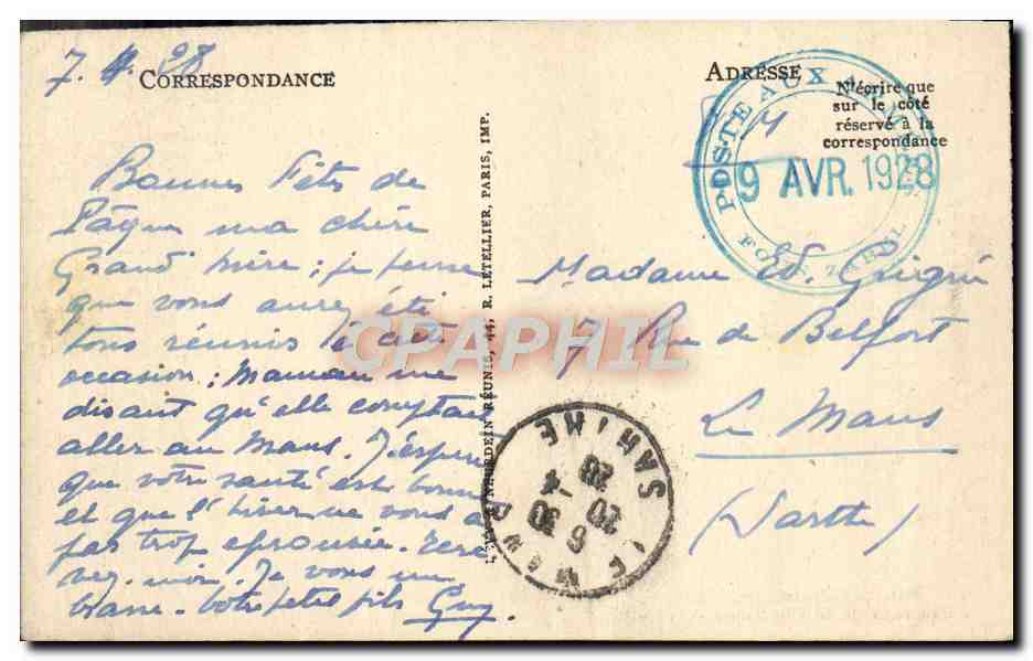 CPA Meknes Grand Fontaine Et Kedime — Rückseite