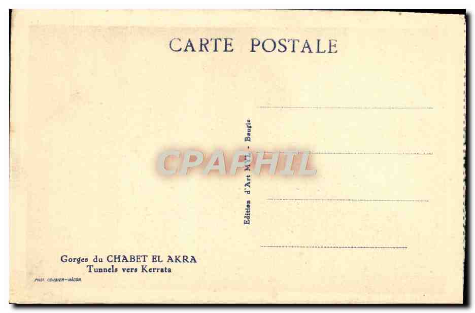 CPA Carthage El Akra Tunnels Vers Kerrata — Rückseite
