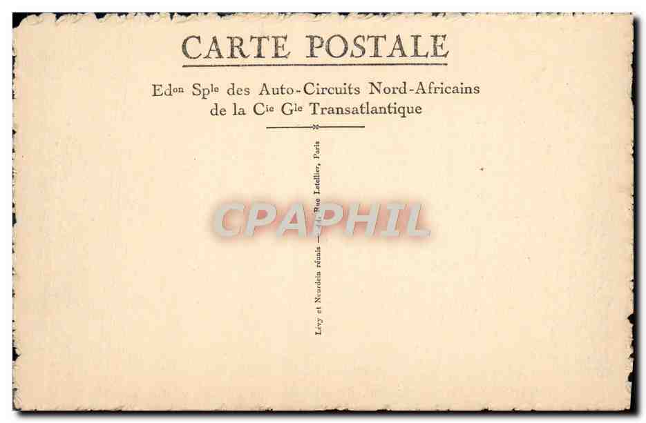 Marrakech — Aguedal. Grande allée de la forêt d'oliviers — Édition des Auto-Circuits Nord-Africains — Back