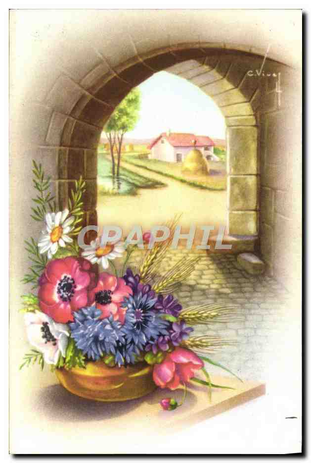 CPA Fantaisie Fleurs