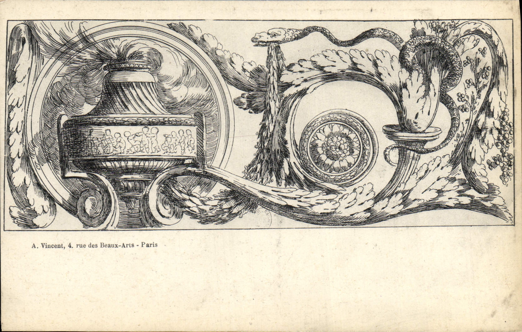 CPA Decor antique Serpent