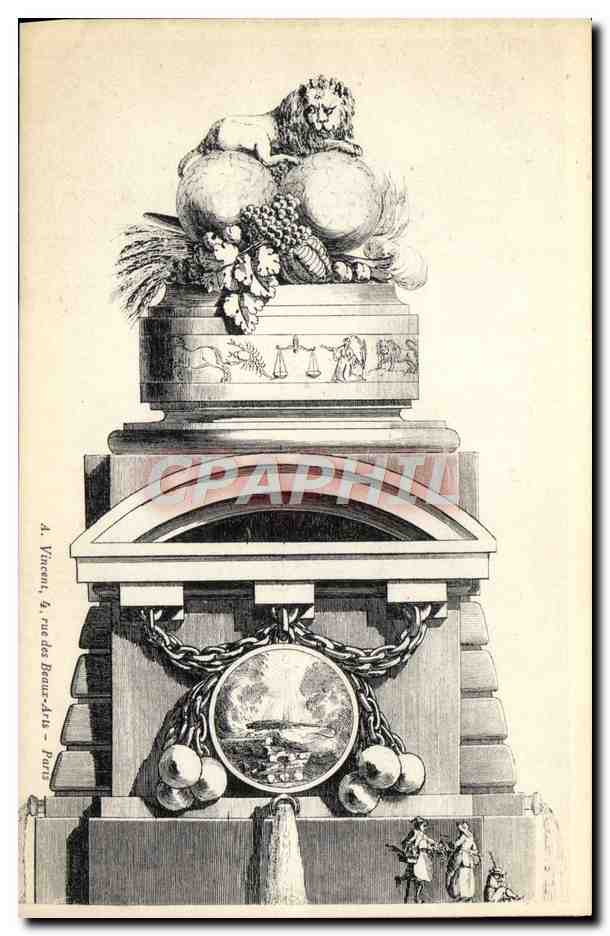 CPA Fantaisie Decor antique Lion
