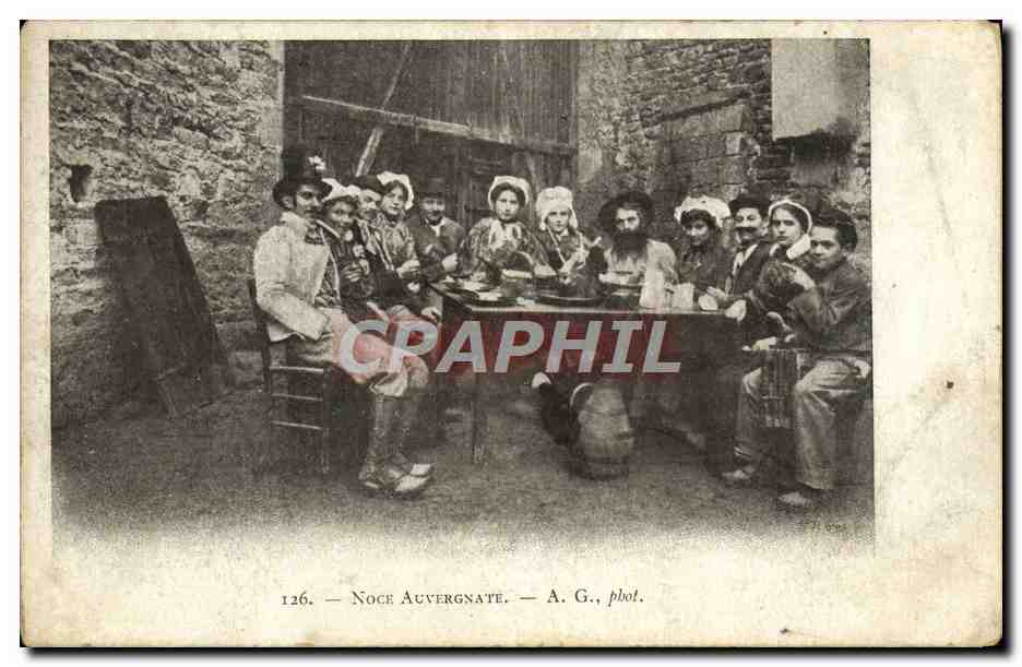 CPA Noce Auvergnate Folklore