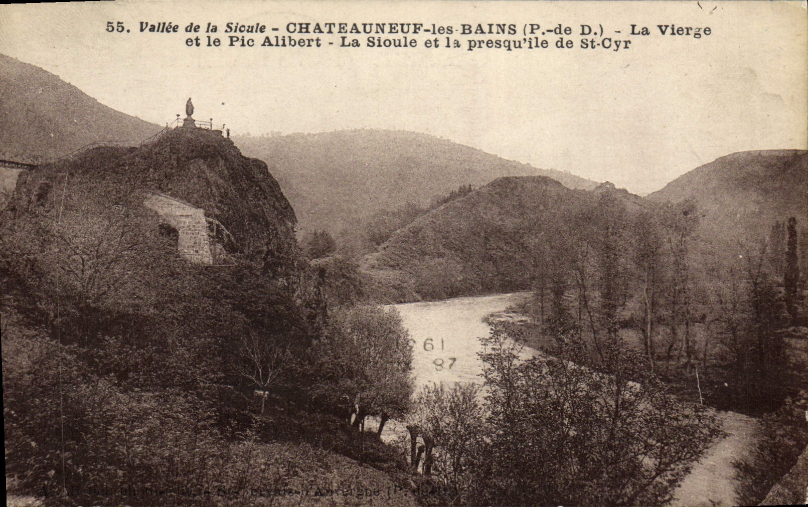 Vallée de la Sicule - Châteauneuf-les-Bains (P.-de D.) - La Vierge et le Pic Alibert