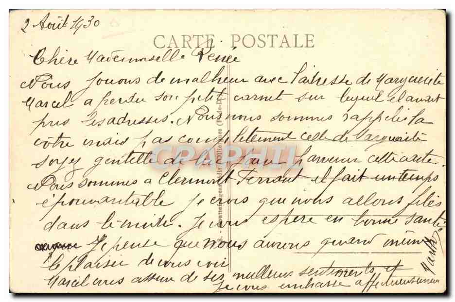 CPA Le Mont Dore Le Puy de Sancy  — Verso
