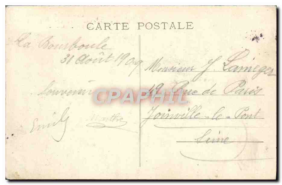 CPA L'Auvergne La Bourboule La Source Clemence Enfants Ane — Rückseite