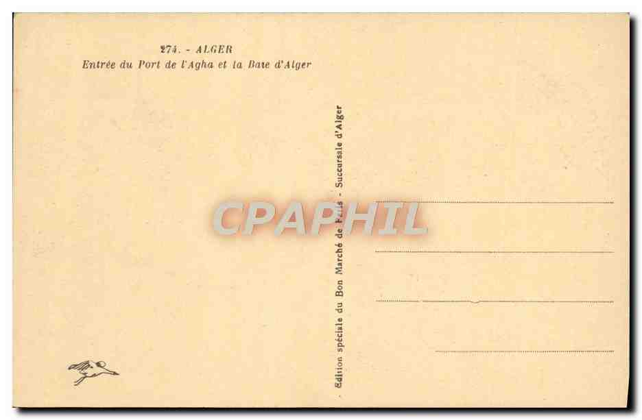 CPA Alger Entree Du Port De l'Agha Et La Baie d'Alger — Rückseite