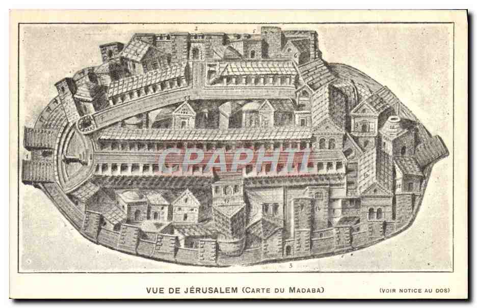 CPA Vue De Jerusalem Carte du Madaba