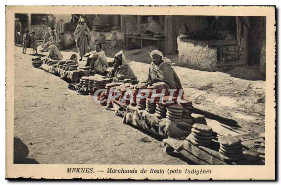 CPA Meknes Marchands De Basia pain indigene