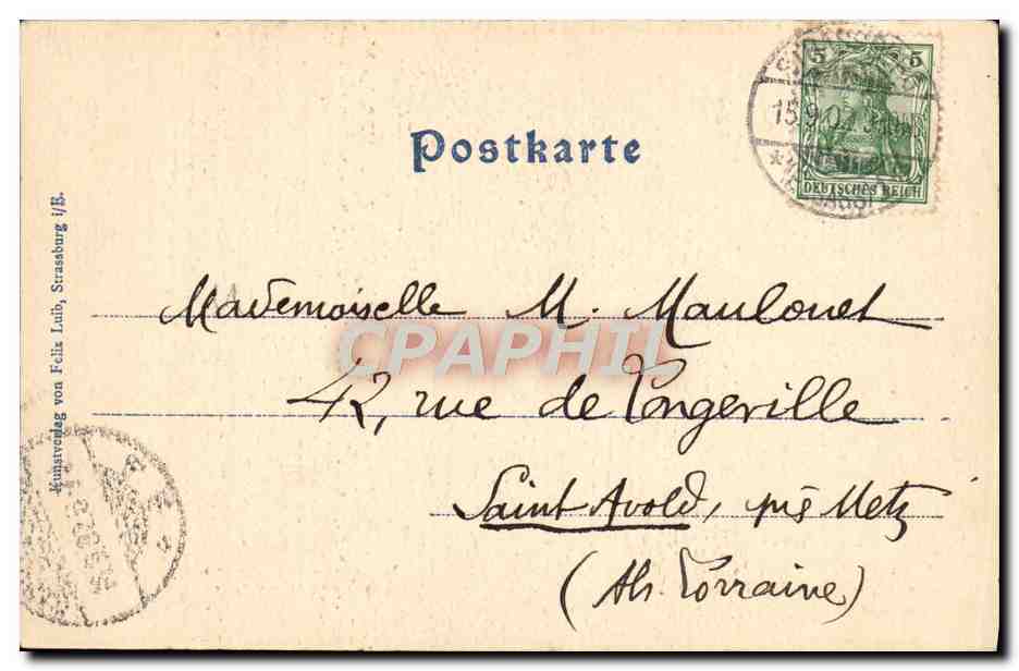 CPA Strasbourg Un Coin De l'Orangerie Le Kiosque Oriental — Rückseite