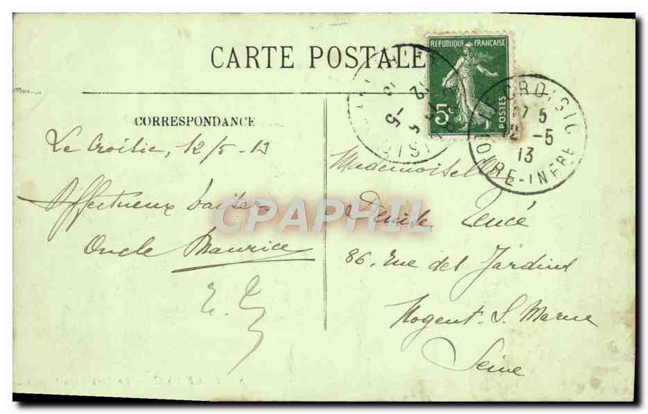 CPA Le Croisic Le Port Ciguet Bateaux — Rückseite