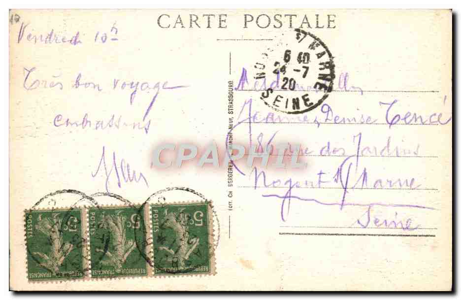 CPA Strasbourg Grand Rue Soldats Militaria  — Rückseite