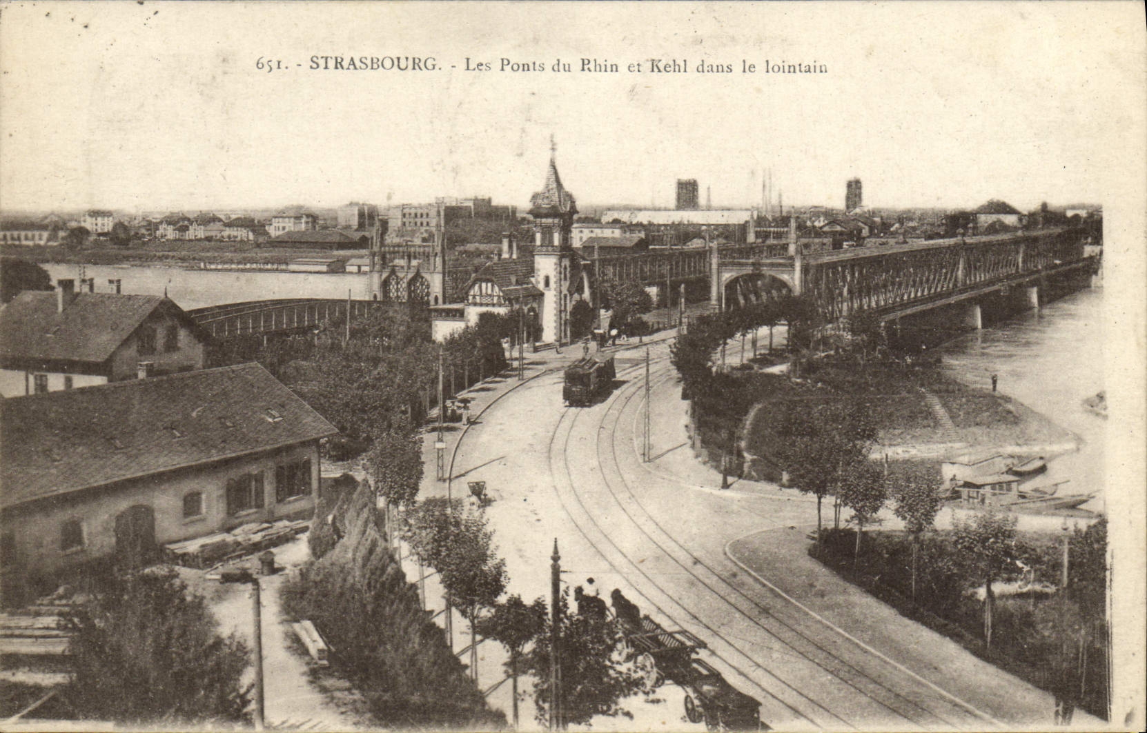 CPA Strasbourg Les Ponts Du Rhin Et Kehl Dans Le Lointain