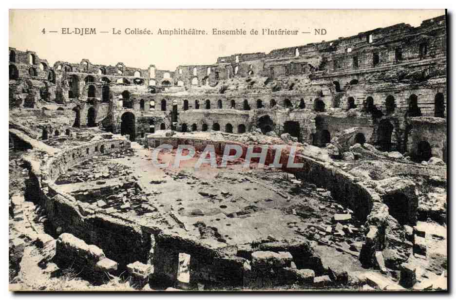 CPA El Djem Le Colisee amphitheatre Ensemble De l'Interieur