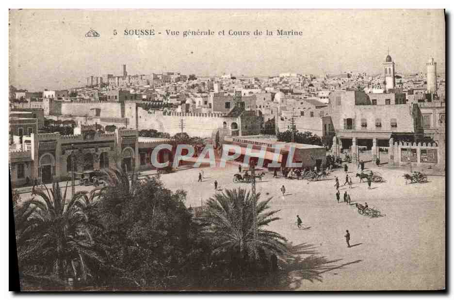 CPA Sousse Vue generale Et Cours De La Marine