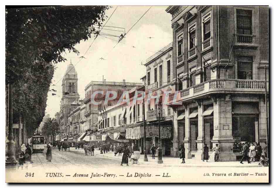 CPA Tunis Avenue Jules Ferry La Depeche