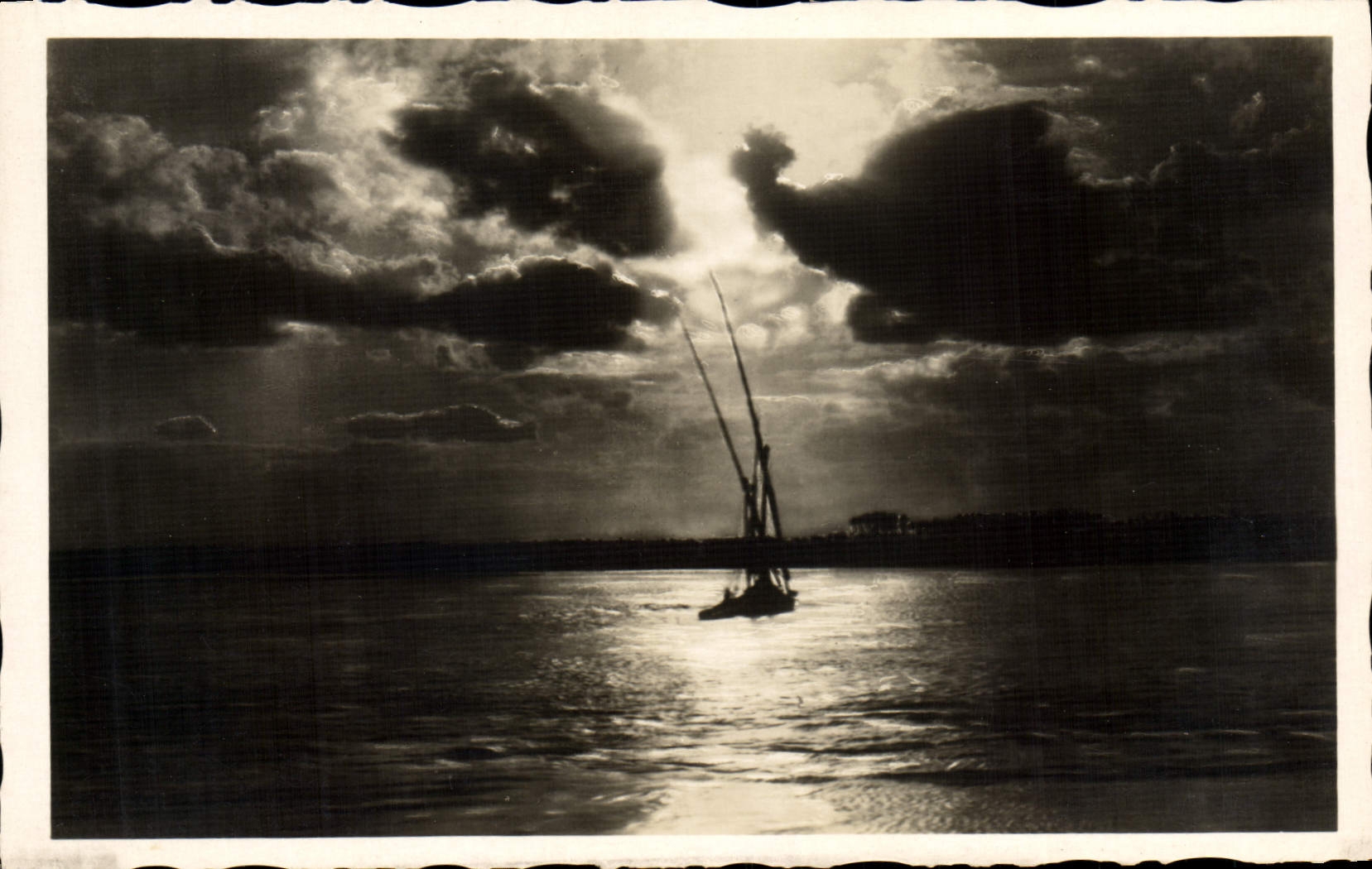 CPM Cairo Sailing Boat On The Nile At Sunset Egypte Bateau