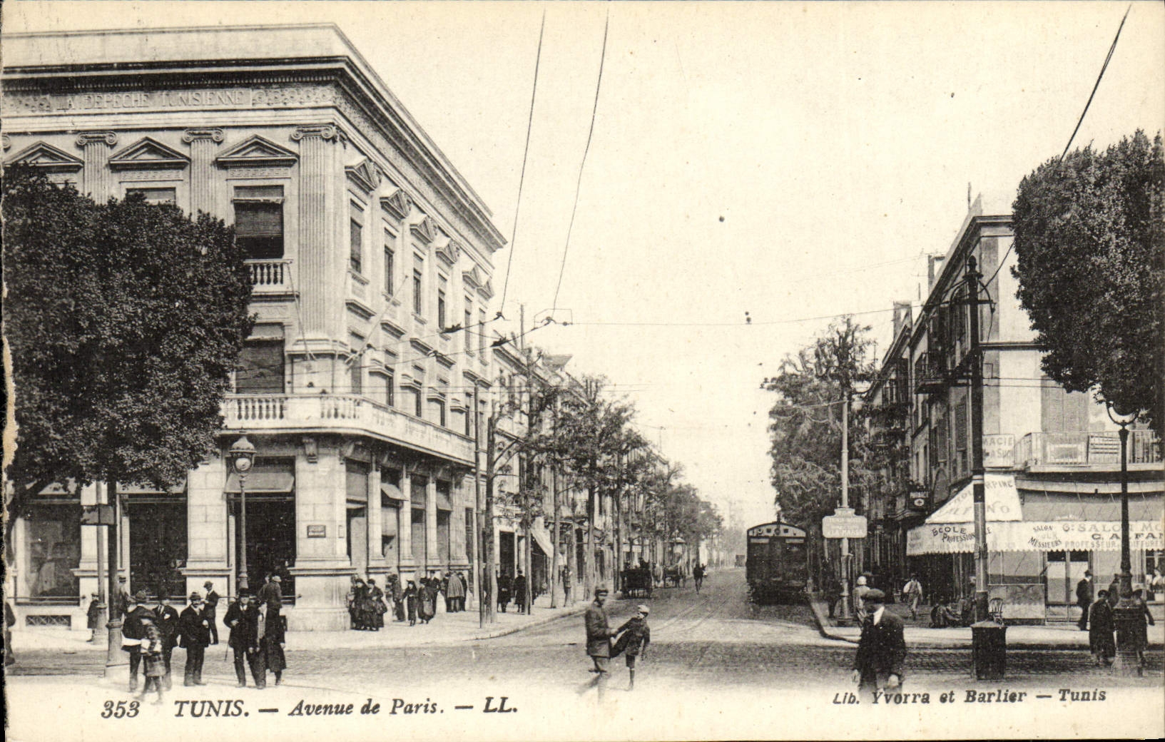 CPA Tunis Avenue De Paris Tramway