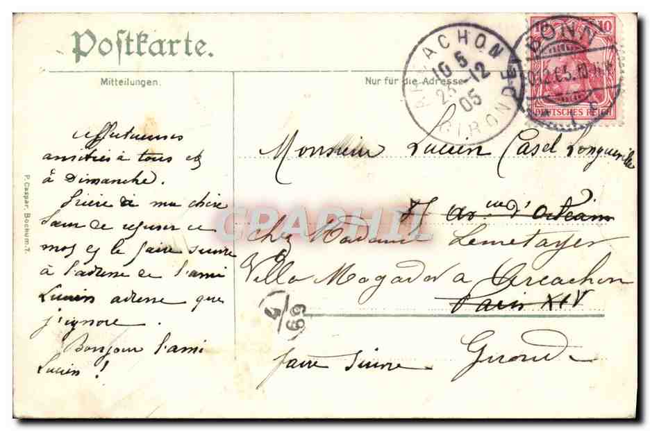 CPA Bad Godesberg Ageutur Der Koln Dusseldorfer Dampfschiffahrt — Rückseite